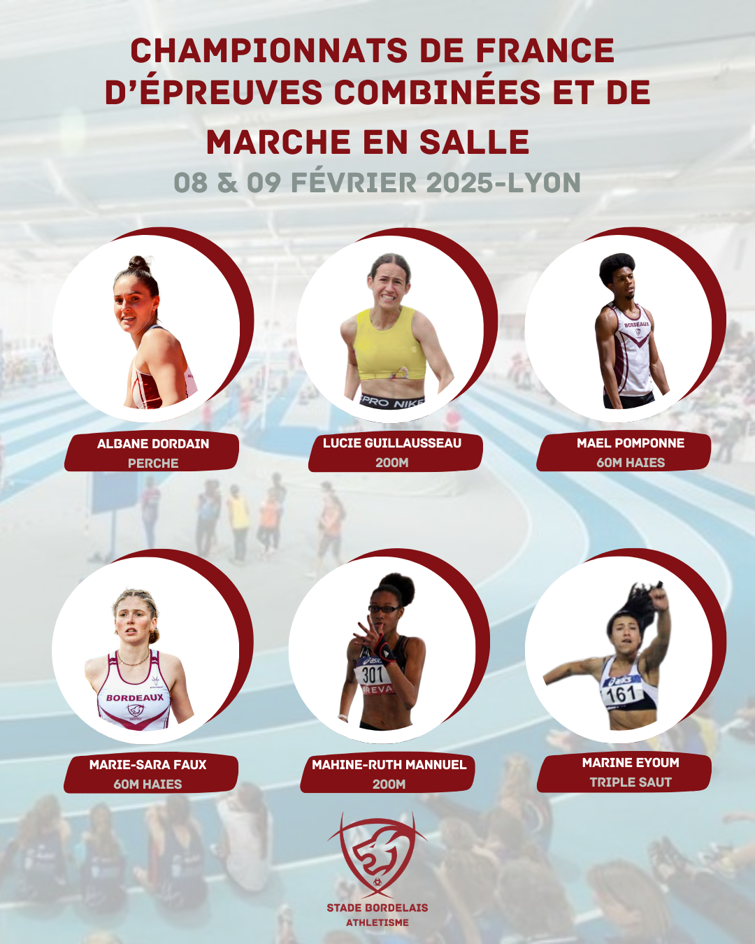 athlètes du Stade Bordelais Athlétisme