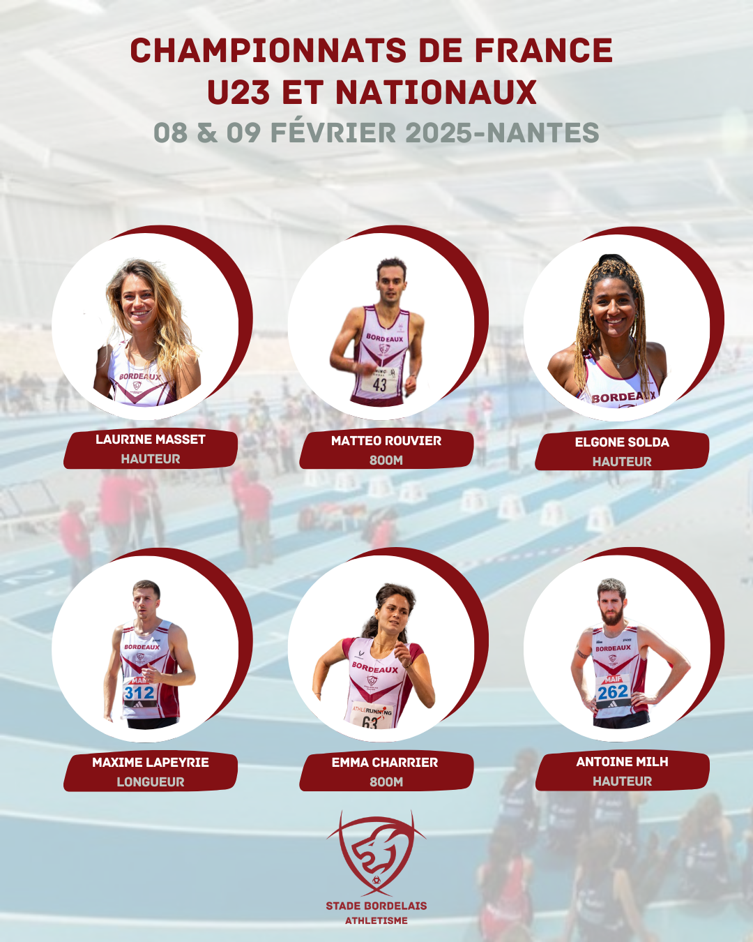 athlètes du Stade Bordelais Athlétisme