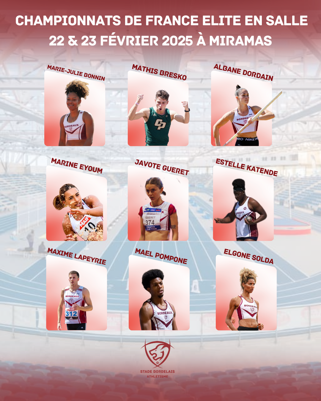 athlètes du Stade Bordelais Athlétisme